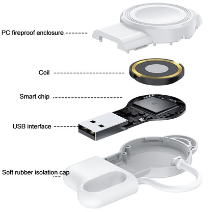 adj-983 Portable Magnetic Wireless Charger for Apple Watch (Black) by bashfashion