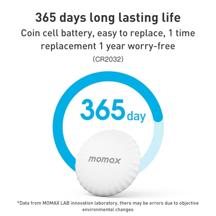 MOMAX PINTAG BR5 Wireless Positioning Anti-lost Device(White) by MOMAX