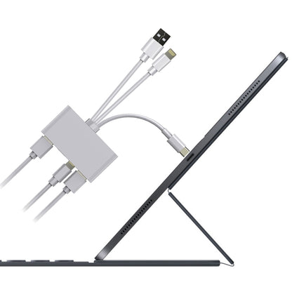 5 in 1 8 Pin + Type-C / USB-C + USB + TF Card + SD Card Multi-function Camera Reader Adapter by bashfashion