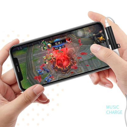 2 in 1 Ball Head Shape 8 Pin + 3.5mm to 8 Pin Male Charging Audio Adapter(Black) by bashfashion