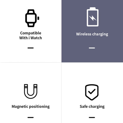 K02 Universal Portable Magnetic Wireless Charger for Apple Watch Series 6 / 5 / SE / 4 / 3 / 2 / 1(Black) by bashfashion