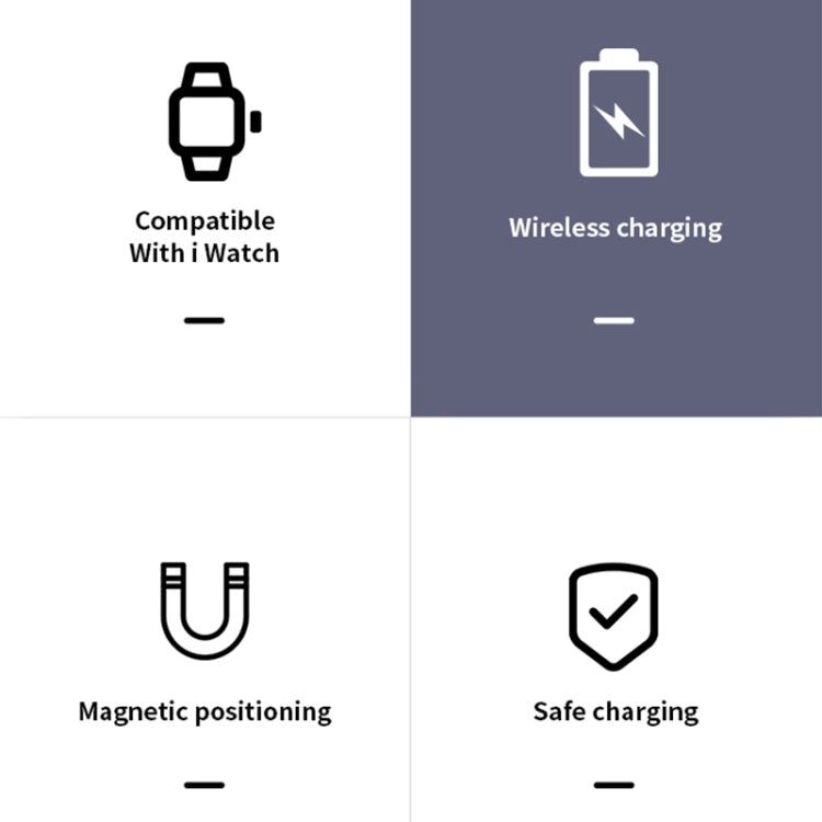 K02 Universal Portable Magnetic Wireless Charger for Apple Watch Series 6 / 5 / SE / 4 / 3 / 2 / 1(White) by bashfashion