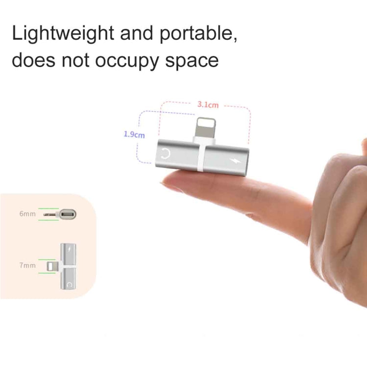 2 in 1 8 Pin 5V 1A Listen Call Audio Converter Earphone Adapter(Silver) by bashfashion