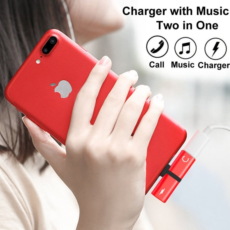 2 in 1 8 Pin 5V 1A Listen Call Audio Converter Earphone Adapter(Red) by bashfashion