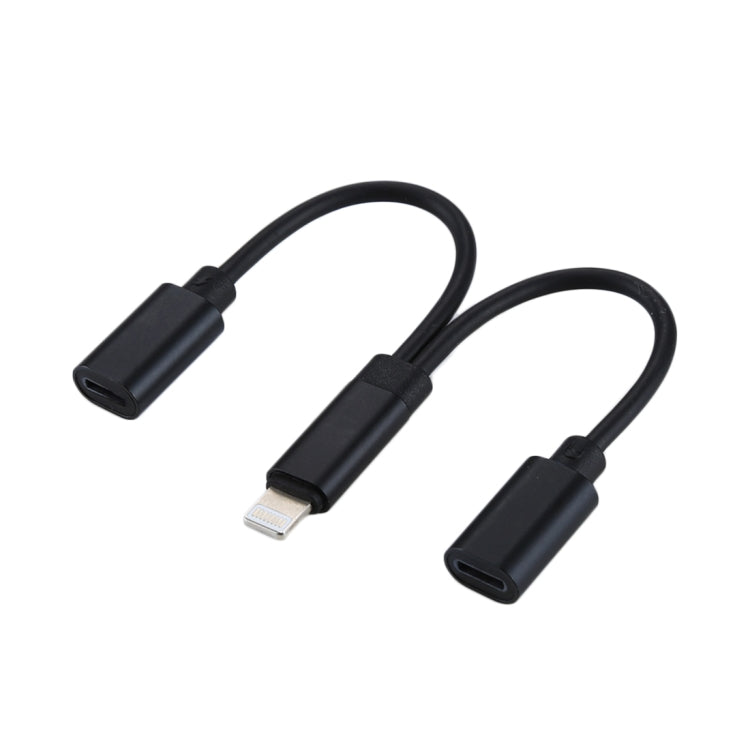 12cm 8 Pin Male to Dual 8 Pin Female Adapter Cable, For iPhone XR / iPhone XS MAX / iPhone X & XS / iPhone 8 & 8 Plus / iPhone 7 & 7 Plus / iPhone 6 & 6s & 6 Plus & 6s Plus / iPad, Support IOS 11.2(Black) by bashfashion
