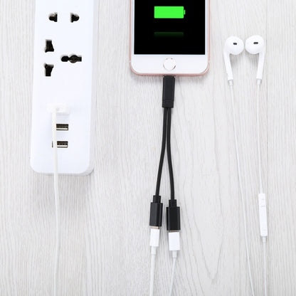 12cm 8 Pin Male to Dual 8 Pin Female Adapter Cable, For iPhone XR / iPhone XS MAX / iPhone X & XS / iPhone 8 & 8 Plus / iPhone 7 & 7 Plus / iPhone 6 & 6s & 6 Plus & 6s Plus / iPad, Support IOS 11.2(Black) by bashfashion