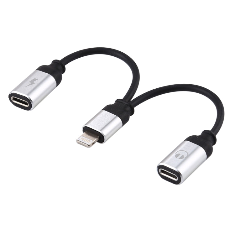 12cm 8 Pin Male to Dual 8 Pin Female Adapter Cable, For iPhone XR / iPhone XS MAX / iPhone X & XS / iPhone 8 & 8 Plus / iPhone 7 & 7 Plus / iPhone 6 & 6s & 6 Plus & 6s Plus / iPad, Support IOS 11.2(Silver) by bashfashion