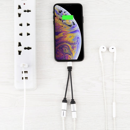 12cm 8 Pin Male to Dual 8 Pin Female Adapter Cable, For iPhone XR / iPhone XS MAX / iPhone X & XS / iPhone 8 & 8 Plus / iPhone 7 & 7 Plus / iPhone 6 & 6s & 6 Plus & 6s Plus / iPad, Support IOS 11.2(Silver) by bashfashion