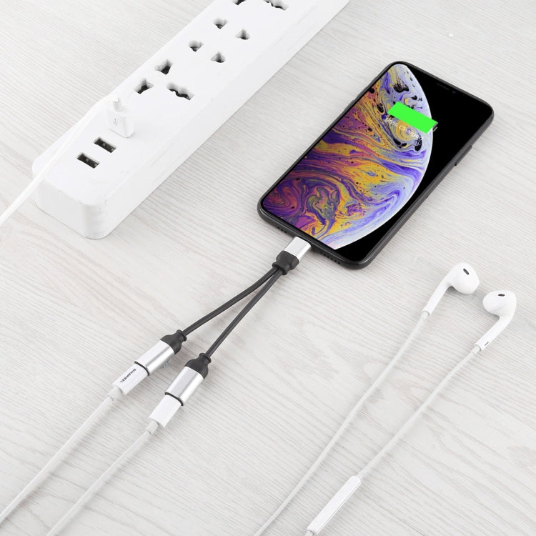 12cm 8 Pin Male to Dual 8 Pin Female Adapter Cable, For iPhone XR / iPhone XS MAX / iPhone X & XS / iPhone 8 & 8 Plus / iPhone 7 & 7 Plus / iPhone 6 & 6s & 6 Plus & 6s Plus / iPad, Support IOS 11.2(Silver) by bashfashion