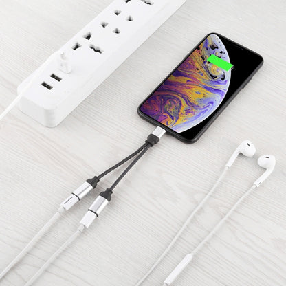 12cm 8 Pin Male to Dual 8 Pin Female Adapter Cable, For iPhone XR / iPhone XS MAX / iPhone X & XS / iPhone 8 & 8 Plus / iPhone 7 & 7 Plus / iPhone 6 & 6s & 6 Plus & 6s Plus / iPad, Support IOS 11.2(Silver) by bashfashion
