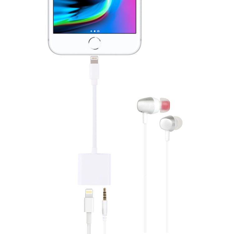 8 Pin Female + 3.5mm Audio Female to 8 Pin Male Charging & Listening Converter Adapter by bashfashion