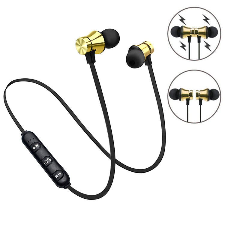 XT11 Magnetic In-Ear Wireless Bluetooth V4.2 Earphones(Gold) by bashfashion
