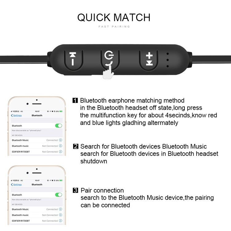 XT11 Magnetic In-Ear Wireless Bluetooth V4.2 Earphones(Gold) by bashfashion