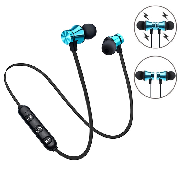 XT11 Magnetic In-Ear Wireless Bluetooth V4.2 Earphones(Blue) by bashfashion