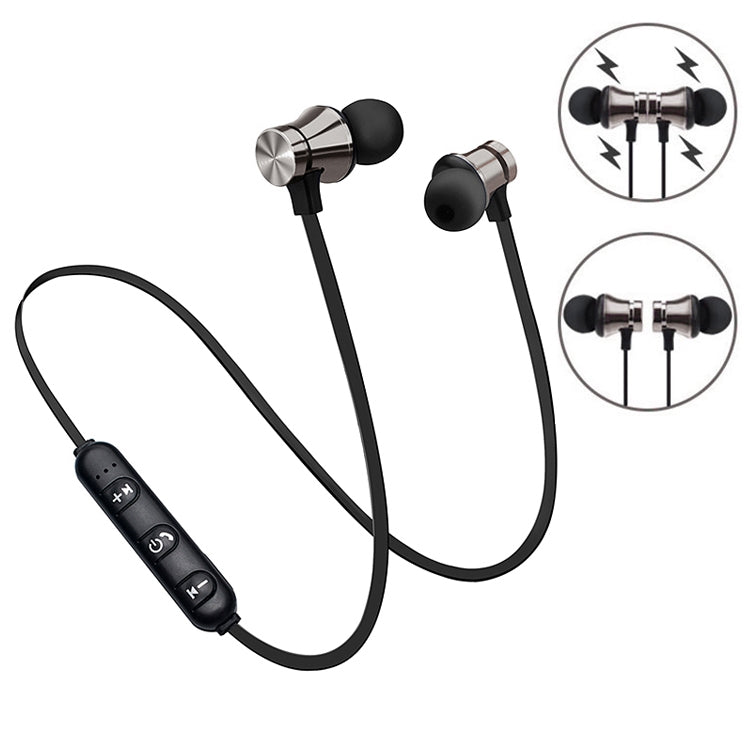 XT11 Magnetic In-Ear Wireless Bluetooth V4.2 Earphones(Tarnish) by bashfashion