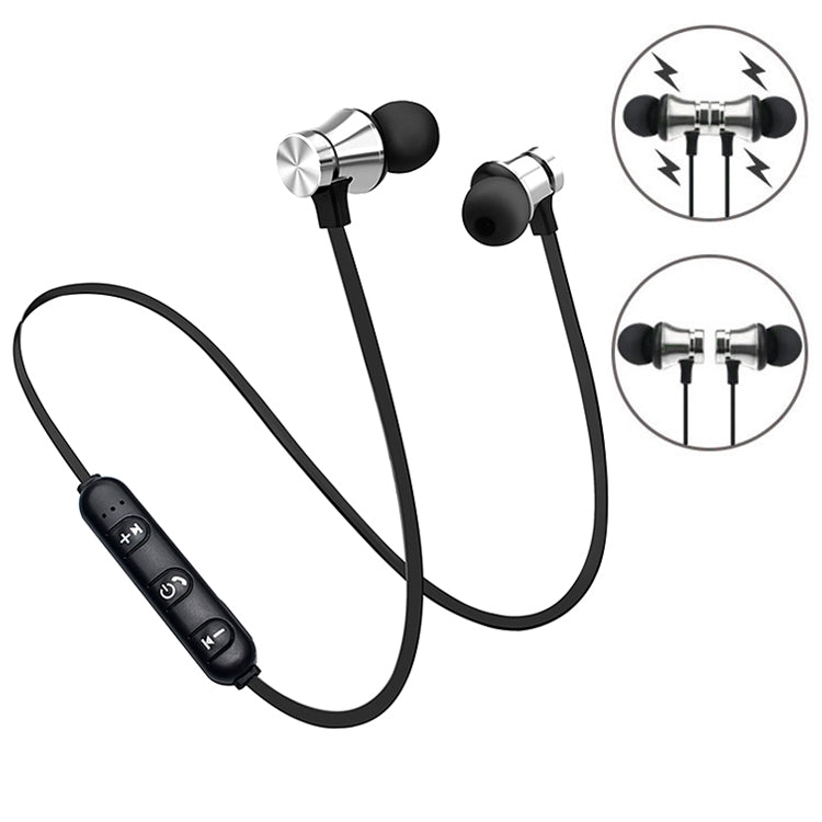 XT11 Magnetic In-Ear Wireless Bluetooth V4.2 Earphones(Silver) by bashfashion
