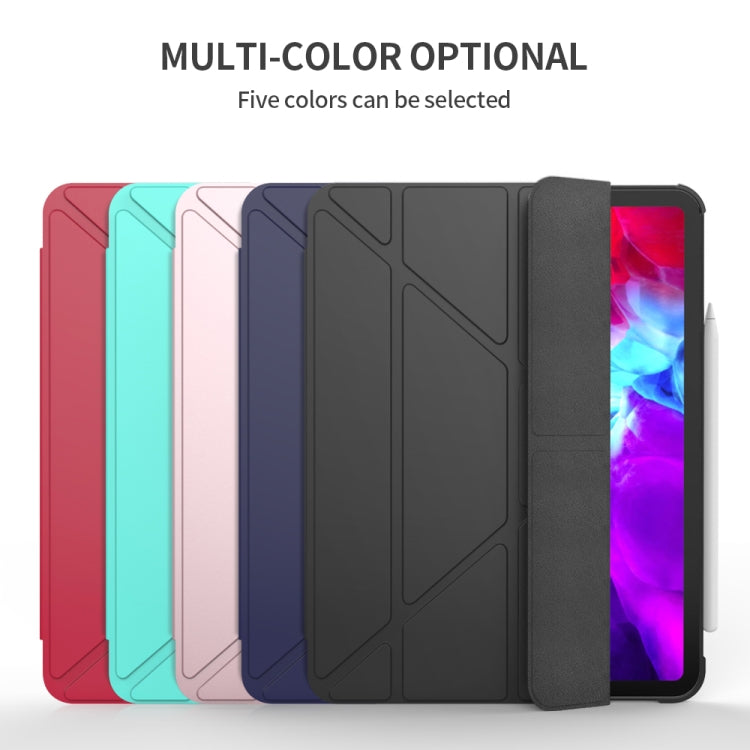 Multi-folding TPU Leather Tablet Case for iPad Pro 11 2022 / 2021 / 2020 / 2018 (Dark Blue) by bashfashion