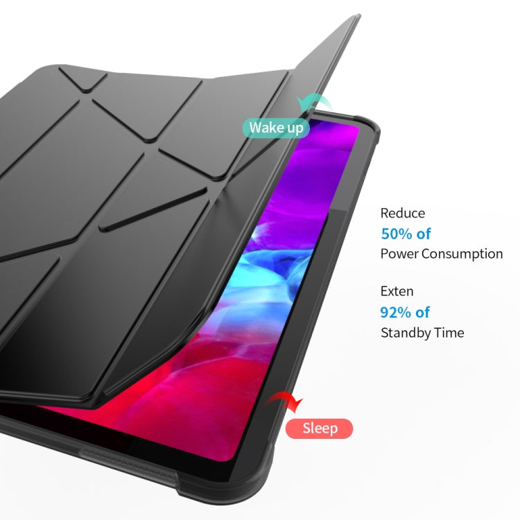 Multi-folding TPU Leather Tablet Case for iPad Pro 11 2022 / 2021 / 2020 / 2018 (Dark Blue) by bashfashion
