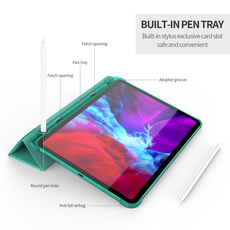 Multi-folding TPU Leather Tablet Case for iPad Pro 11 2022 / 2021 / 2020 / 2018 (Dark Blue) by bashfashion