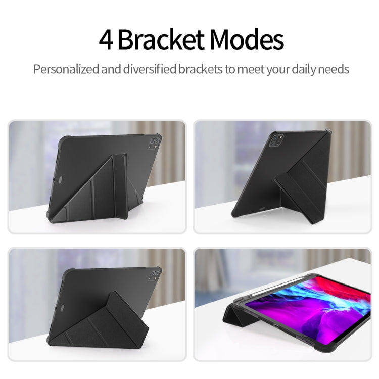 Multi-folding TPU Leather Tablet Case for iPad Pro 11 2022 / 2021 / 2020 / 2018 (Dark Blue) by bashfashion
