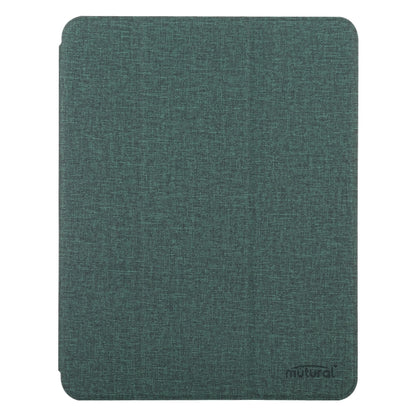 Mutural YASHI Series TPU + PU Cloth Pattern Texture Horizontal Flip Leather Case with Three-folding Holder & Pen Slot & Wake-up / Sleep Function For iPad Air 2022 / 2020 10.9(Green) by Mutural