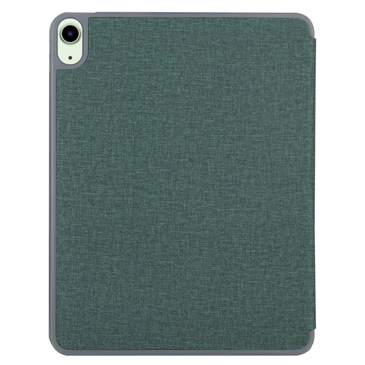 Mutural YASHI Series TPU + PU Cloth Pattern Texture Horizontal Flip Leather Case with Three-folding Holder & Pen Slot & Wake-up / Sleep Function For iPad Air 2022 / 2020 10.9(Green) by Mutural