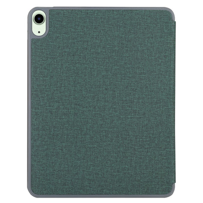 Mutural YASHI Series TPU + PU Cloth Pattern Texture Horizontal Flip Leather Case with Three-folding Holder & Pen Slot & Wake-up / Sleep Function For iPad Air 2022 / 2020 10.9(Green) by Mutural