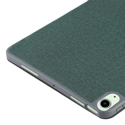 Mutural YASHI Series TPU + PU Cloth Pattern Texture Horizontal Flip Leather Case with Three-folding Holder & Pen Slot & Wake-up / Sleep Function For iPad Air 2022 / 2020 10.9(Green) by Mutural