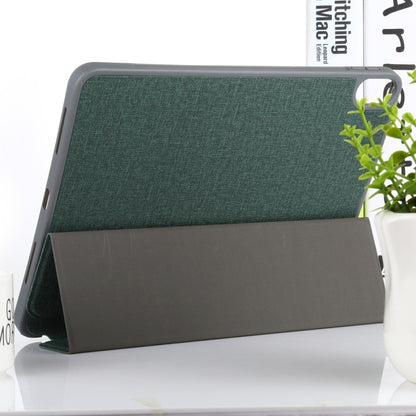 Mutural YASHI Series TPU + PU Cloth Pattern Texture Horizontal Flip Leather Case with Three-folding Holder & Pen Slot & Wake-up / Sleep Function For iPad Air 2022 / 2020 10.9(Green) by Mutural