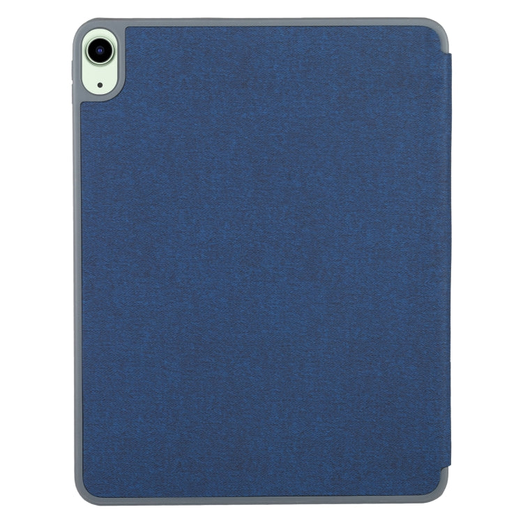 Mutural YASHI Series TPU + PU Cloth Pattern Texture Horizontal Flip Leather Case with Three-folding Holder & Pen Slot & Wake-up / Sleep Function For iPad Air 2022 / 2020 10.9(Blue) by Mutural