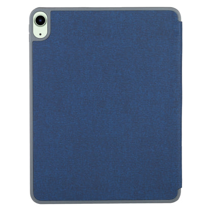 Mutural YASHI Series TPU + PU Cloth Pattern Texture Horizontal Flip Leather Case with Three-folding Holder & Pen Slot & Wake-up / Sleep Function For iPad Air 2022 / 2020 10.9(Blue) by Mutural