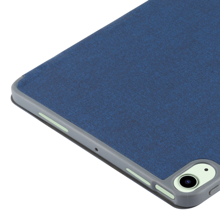 Mutural YASHI Series TPU + PU Cloth Pattern Texture Horizontal Flip Leather Case with Three-folding Holder & Pen Slot & Wake-up / Sleep Function For iPad Air 2022 / 2020 10.9(Blue) by Mutural