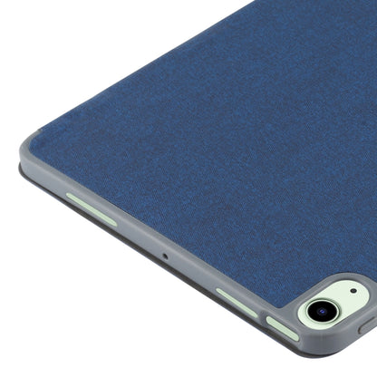 Mutural YASHI Series TPU + PU Cloth Pattern Texture Horizontal Flip Leather Case with Three-folding Holder & Pen Slot & Wake-up / Sleep Function For iPad Air 2022 / 2020 10.9(Blue) by Mutural