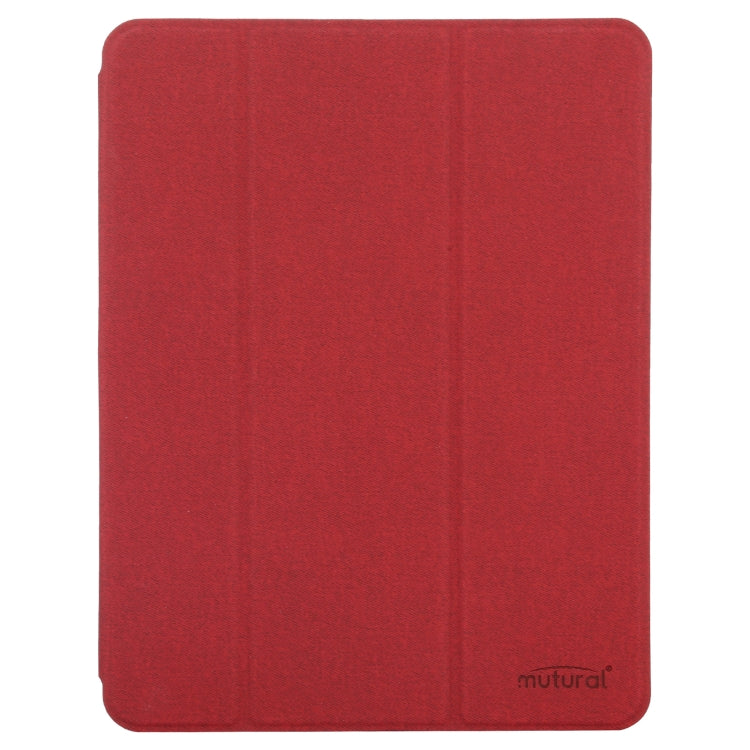 Mutural YASHI Series TPU + PU Cloth Pattern Texture Horizontal Flip Leather Case with Three-folding Holder & Pen Slot & Wake-up / Sleep Function For iPad Air 2022 / 2020 10.9(Red) by Mutural