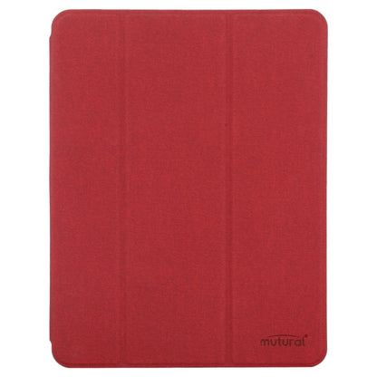 Mutural YASHI Series TPU + PU Cloth Pattern Texture Horizontal Flip Leather Case with Three-folding Holder & Pen Slot & Wake-up / Sleep Function For iPad Air 2022 / 2020 10.9(Red) by Mutural