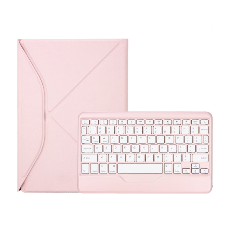 Z102B Pen Slot Bluetooth Keyboard Leather Tablet Case For iPad 10.2 2021/2020/2019 (Pink) by bashfashion