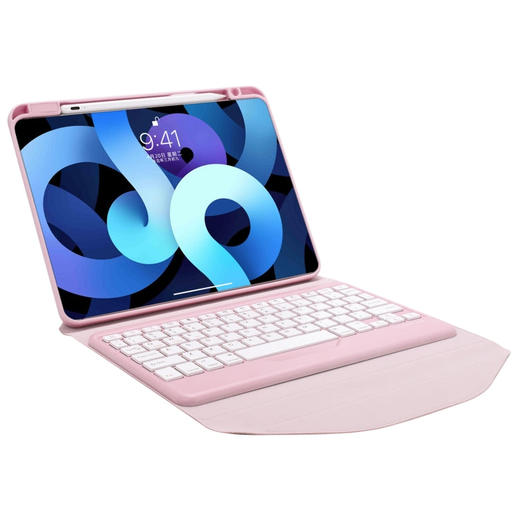 Z102B Pen Slot Bluetooth Keyboard Leather Tablet Case For iPad 10.2 2021/2020/2019 (Pink) by bashfashion
