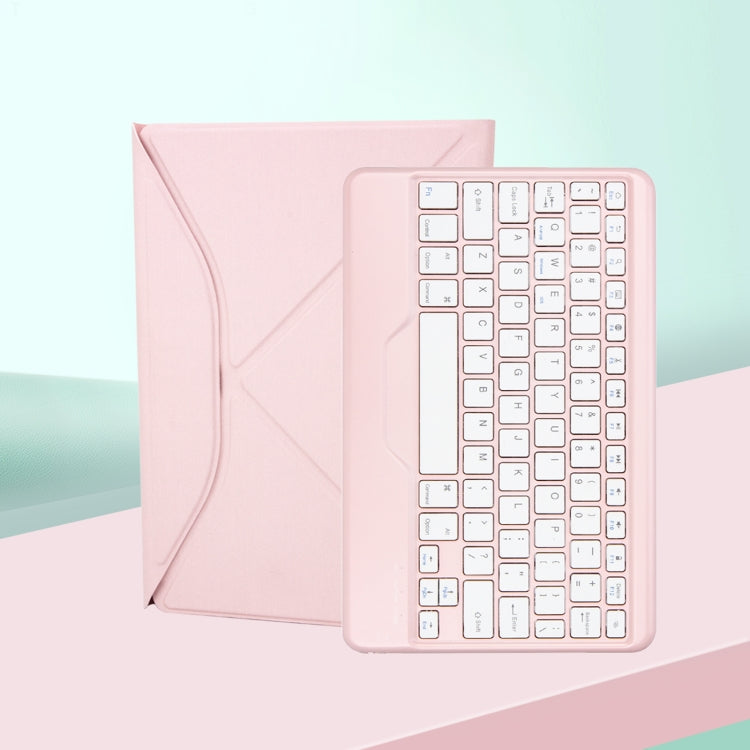 Z102B Pen Slot Bluetooth Keyboard Leather Tablet Case For iPad 10.2 2021/2020/2019 (Pink) by bashfashion