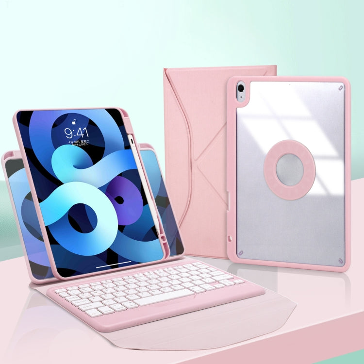 Z102B Pen Slot Bluetooth Keyboard Leather Tablet Case For iPad 10.2 2021/2020/2019 (Pink) by bashfashion