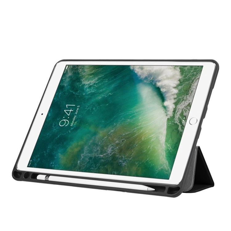 Custer Texture Horizontal Flip Leather Case for iPad Pro 10.5 Inch / iPad Air (2019), with Three-folding Holder & Pen Slot (Dark Blue) by bashfashion
