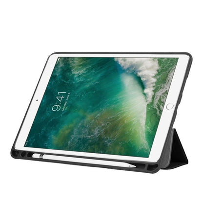 Custer Texture Horizontal Flip Leather Case for iPad Pro 10.5 Inch / iPad Air (2019), with Three-folding Holder & Pen Slot (Dark Blue) by bashfashion