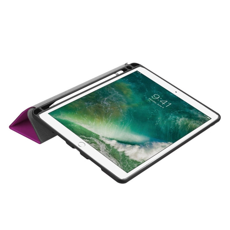 Custer Texture Horizontal Flip Leather Case for iPad Pro 10.5 Inch / iPad Air (2019), with Three-folding Holder & Pen Slot (Rose Red) by bashfashion