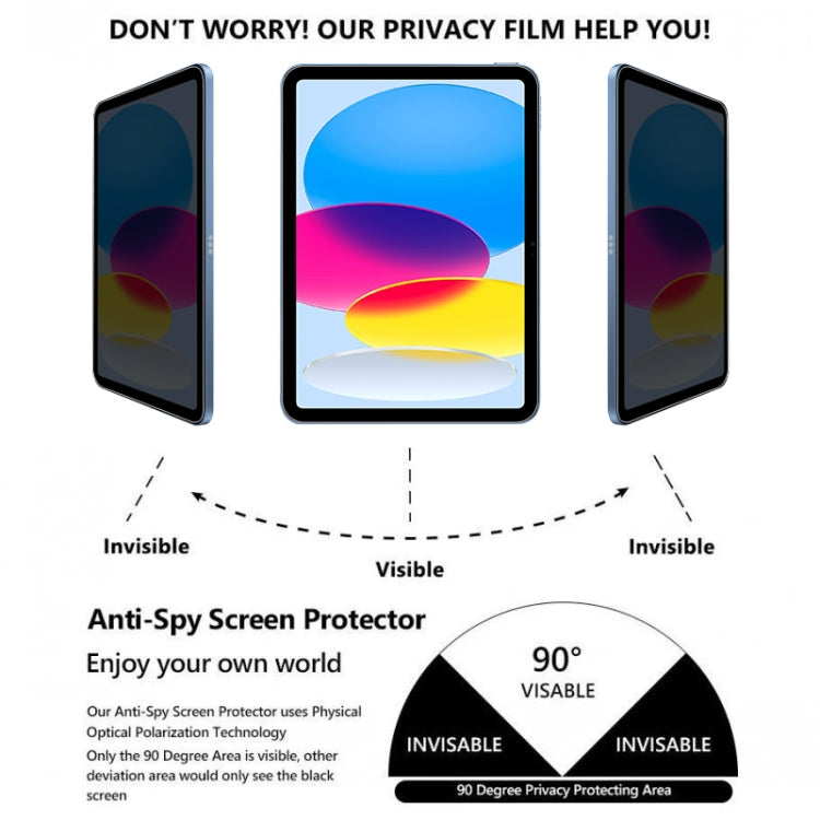 For iPad 2025 / 2022 0.33mm 9H 2.5D Privacy Explosion-proof Tempered Glass Film by bashfashion