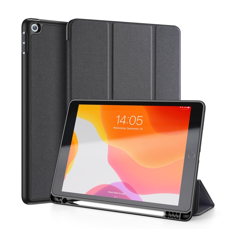 For iPad 10.2 DUX DUCIS Domo Series Horizontal Flip Magnetic PU Leather Case with Three-folding Holder & Pen Slot & Sleep / Wake-up Function (Black) by DUX DUCIS