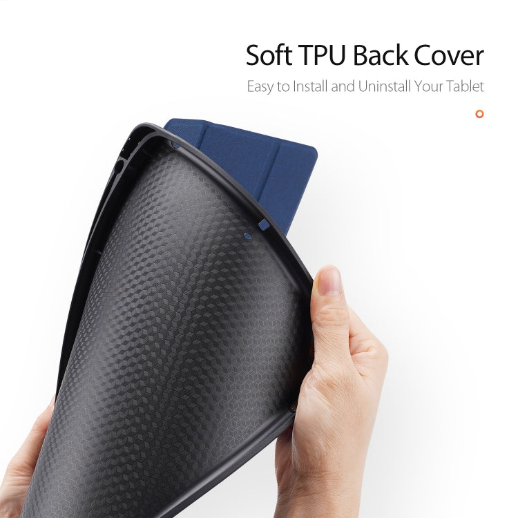 For iPad 10.2 DUX DUCIS Domo Series Horizontal Flip Magnetic PU Leather Case with Three-folding Holder & Pen Slot & Sleep / Wake-up Function (Blue) by DUX DUCIS