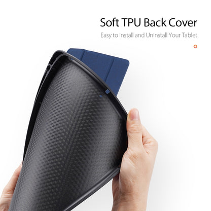 For iPad 10.2 DUX DUCIS Domo Series Horizontal Flip Magnetic PU Leather Case with Three-folding Holder & Pen Slot & Sleep / Wake-up Function (Blue) by DUX DUCIS