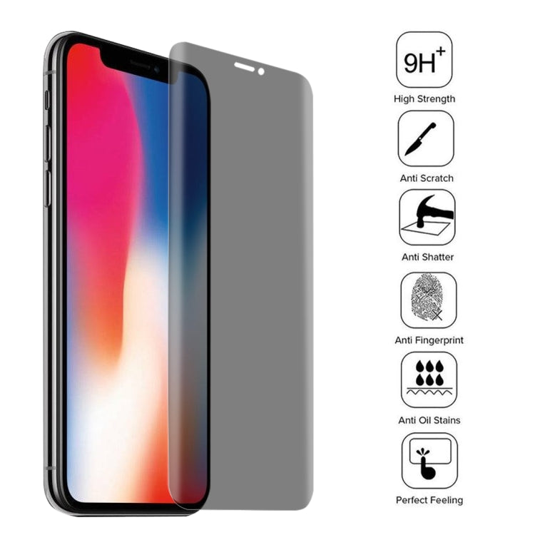 For iPhone X 0.3mm 9H Surface Hardness 3D Privacy Anti-glare Non-full Screen Tempered Glass Screen Protector by bashfashion