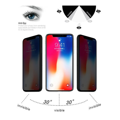 For iPhone X 0.3mm 9H Surface Hardness 3D Privacy Anti-glare Non-full Screen Tempered Glass Screen Protector by bashfashion