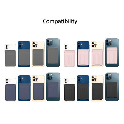 For iPhone 13 Series / iPhone 12 Series Silicone Wallet Pouch Card Case Anti-degaussing Card Holder Magsafing Magnetic Sticker(Pink) by bashfashion