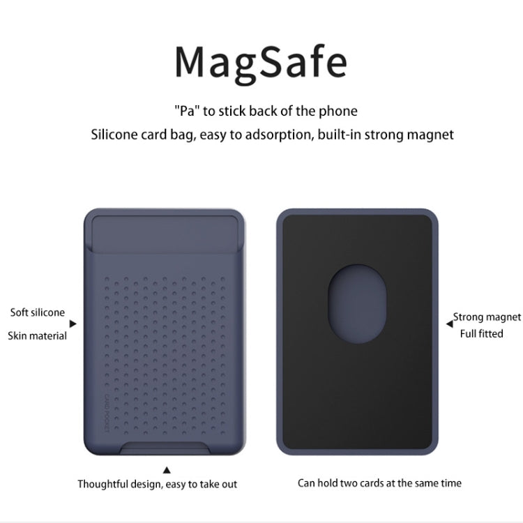 For iPhone 13 Series / iPhone 12 Series Silicone Wallet Pouch Card Case Anti-degaussing Card Holder Magsafing Magnetic Sticker(Grey) by bashfashion